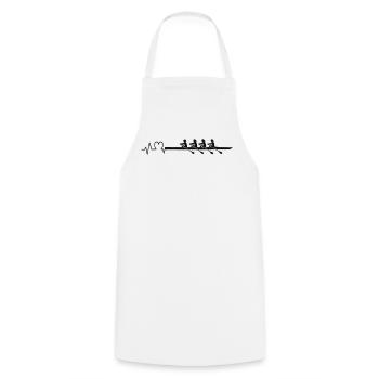 Rowing Heartbeat Women's Fours - Cooking Apron - white - Front - AI Model Male 185 dark (185cm)