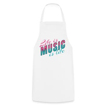 Life Is Music Is Life Statement for Musicians - Cooking Apron - white - Front - AI Model Male 185 dark (185cm)