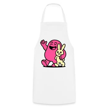 Happy Friends! - Cooking Apron - white - Front - AI Model Male 185 dark (185cm)