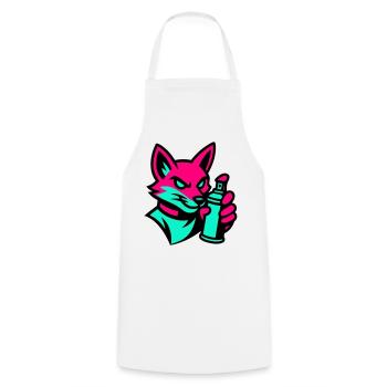 Graffiti Renard - Tablier de cuisine - blanc - Devant - AI Model Male 185 dark (185cm)