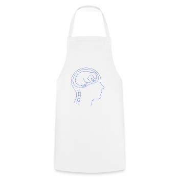 Silhouette minimaliste de cerveau de pingouin - Tablier de cuisine - blanc - Devant - AI Model Male 185 dark (185cm)