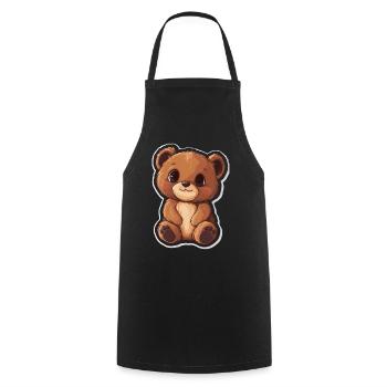 Süßer Bär – Geschenkidee für Wald- & Tierfans - Kochschürze - Schwarz - Vorne - AI Model Male 185 dark (185cm)