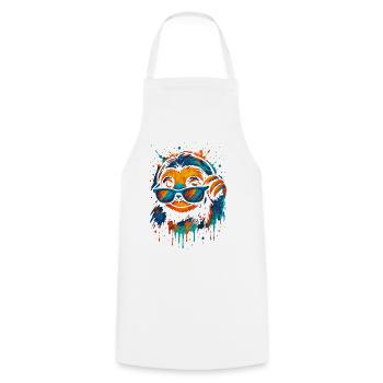 Sloth Colorful Pop Art Rainbow Colors - Cooking Apron - white - Front - AI Model Male 185 dark (185cm)