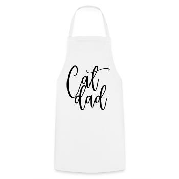 Cat Dad, Katzen Papa, Funny Shirt - Kochschürze - Weiß - Vorne - AI Model Male 185 dark (185cm)