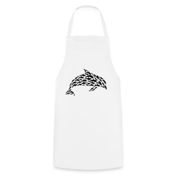 Dolphin Silhouette Dolphinfish Dolphin Lover - Kochschürze - Weiß - Vorne - AI Model Male 185 dark (185cm)