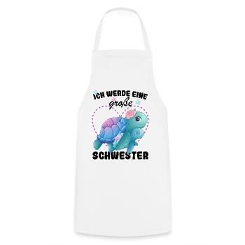 Announcing offspring I'm going to be a big sister in 2027 - Cooking Apron - white - Front - AI Model Male 185 dark (185cm)