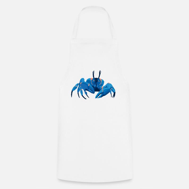 Krabe Bleu Style Polygonal - Tablier de cuisine - blanc