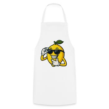Cool Cartoon Citron avec des lunettes de soleil Drôle - Tablier de cuisine - blanc - Devant - AI Model Male 185 dark (185cm)