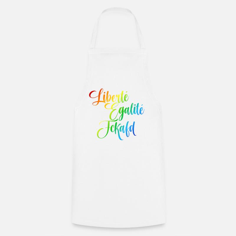 Rainbow Liberté Égalité Fraternité - Cooking Apron - white