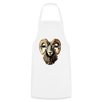 Bélier mouflon Bélier Mouton sauvage Mouton mâle - Tablier de cuisine - blanc - Devant - AI Model Male 185 dark (185cm)