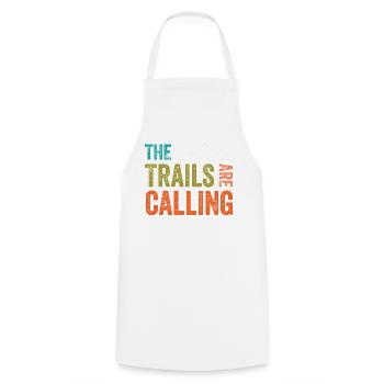 The Trails Are Calling - Cooking Apron - white - Front - AI Model Male 185 dark (185cm)