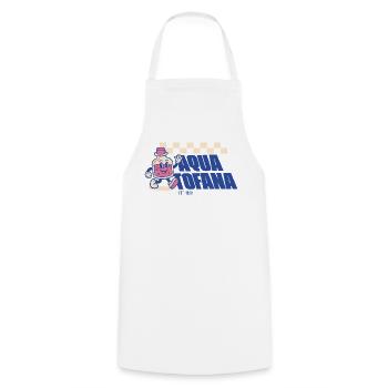 Aqua Tofana – Cute Retro Feminism - Kochschürze - Weiß - Vorne - AI Model Male 185 dark (185cm)