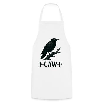 Corbeau sarcastique – F-CAW-F Statement Art - Tablier de cuisine - blanc - Devant - AI Model Male 185 dark (185cm)