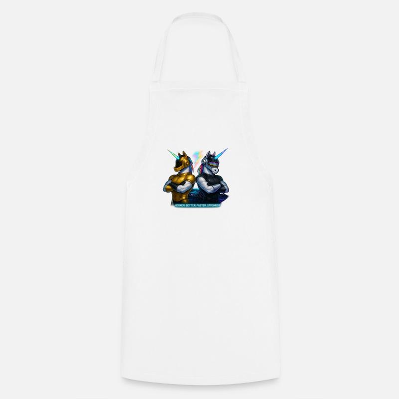 Futuristic Unicorn DJs - Cooking Apron - white