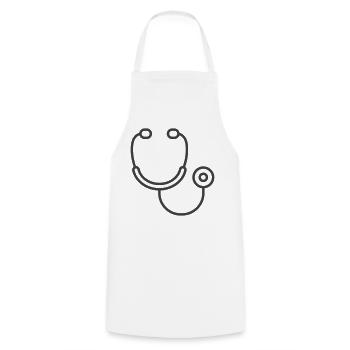 Medical Stethoscope logo icon - Cooking Apron - white - Front - AI Model Male 185 dark (185cm)