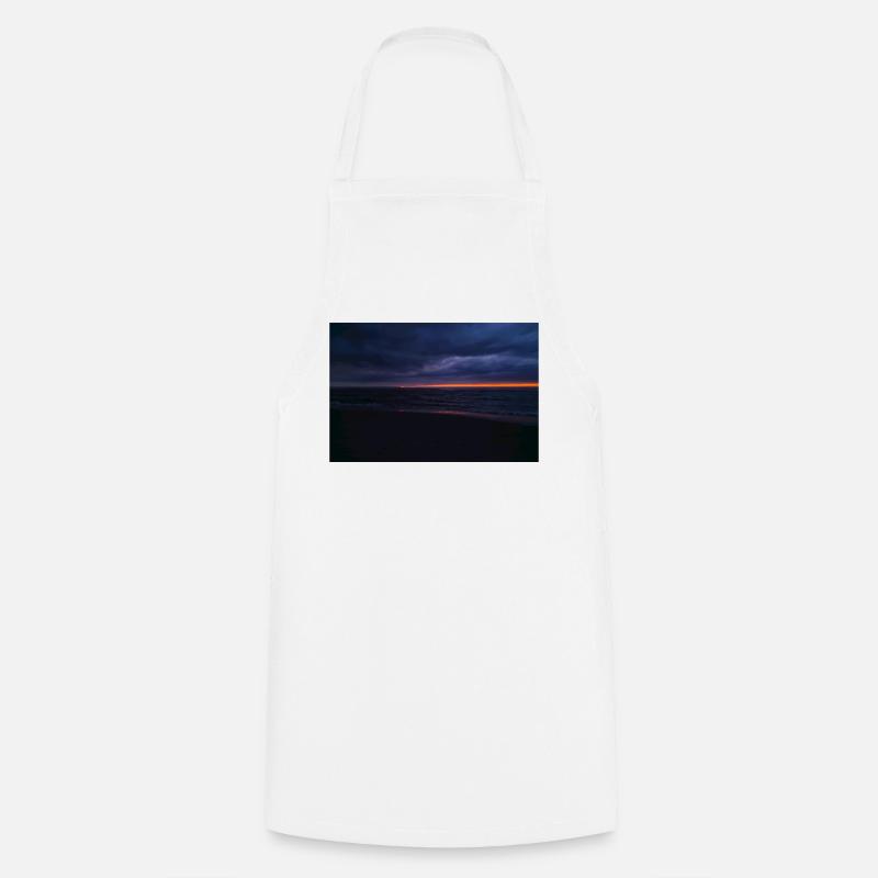 Dark sunset, cloudy sunset, clearance - Cooking Apron - white