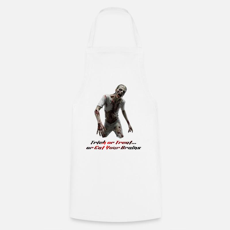 Terrifying Zombie Walker – Halloween Horror Design - Cooking Apron - white
