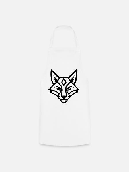 Stilisierter geometrischer Fuchs - Kochschürze - Weiß