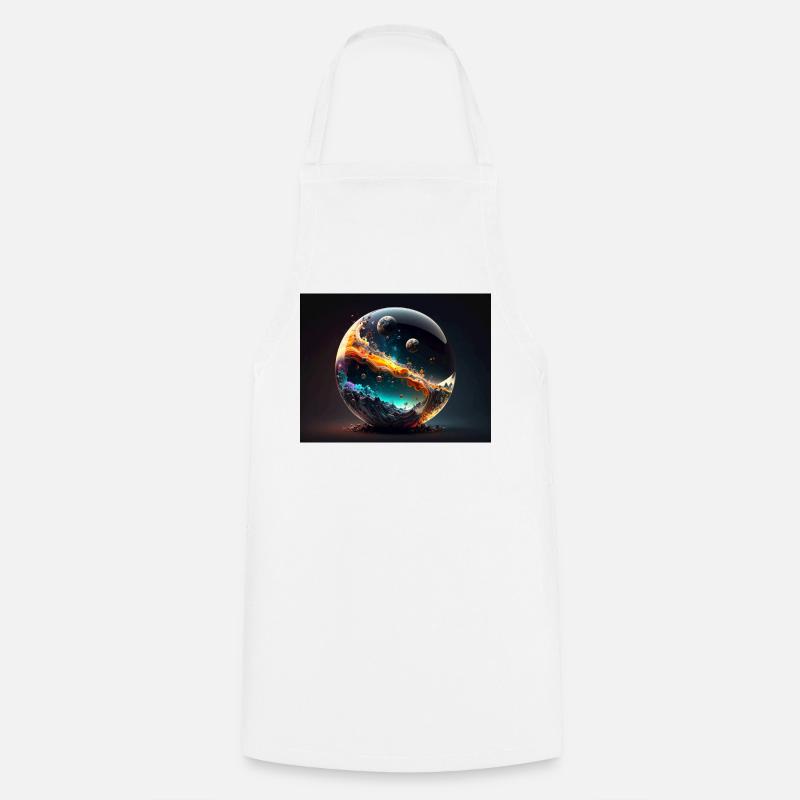 Galactic Universe Globe - Cooking Apron - white