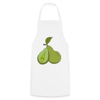 Artistic Pear Illustration - Cooking Apron - white - Front - AI Model Male 185 dark (185cm)
