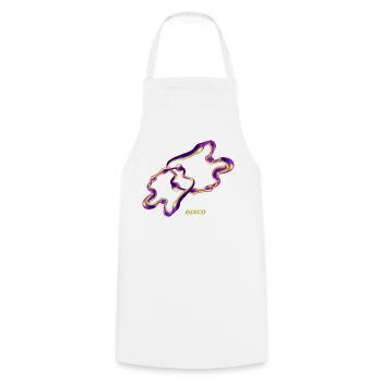 Retro Disco Blob – Art liquide abstrait au néon - Tablier de cuisine - blanc - Devant - AI Model Male 185 dark (185cm)