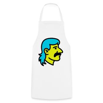 Mullet Man Pop Art - Cooking Apron - white - Front - AI Model Male 185 dark (185cm)