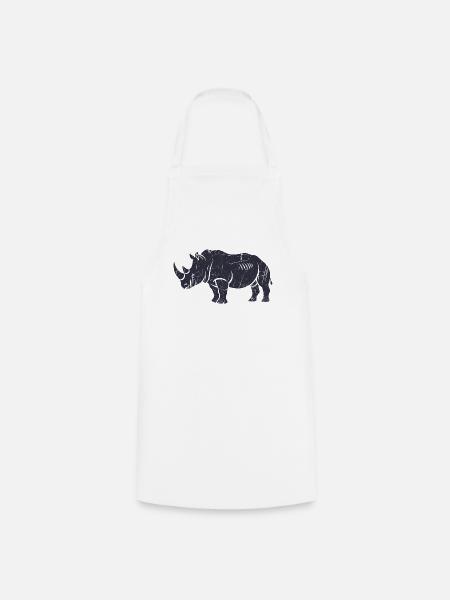 Sternen-Nashorn mit Galaxy-Hintergrund - Kochschürze - Weiß