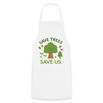 Save trees Save us - Tablier de cuisine - blanc - Devant - AI Model Male 185 dark (185cm)