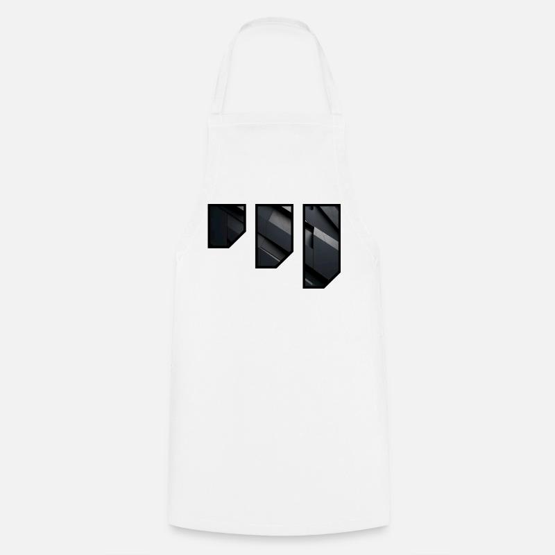 Geometric Dark Facade Pattern - Cooking Apron - white