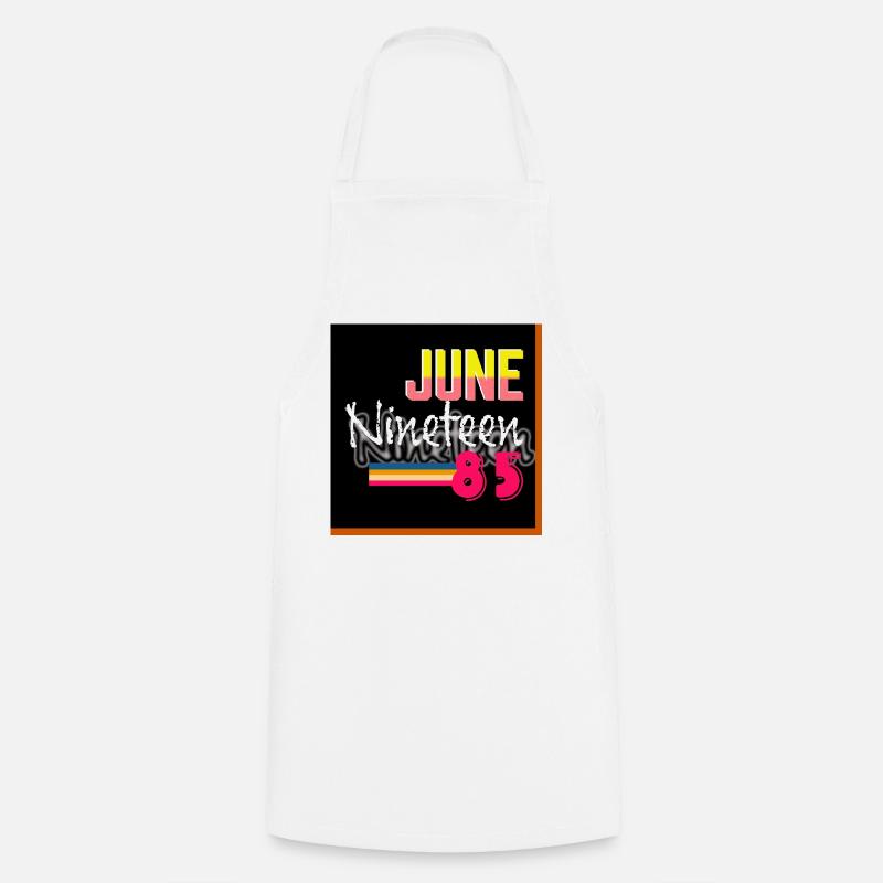 June Nineteen 85 Retro Neon Design - Cooking Apron - white
