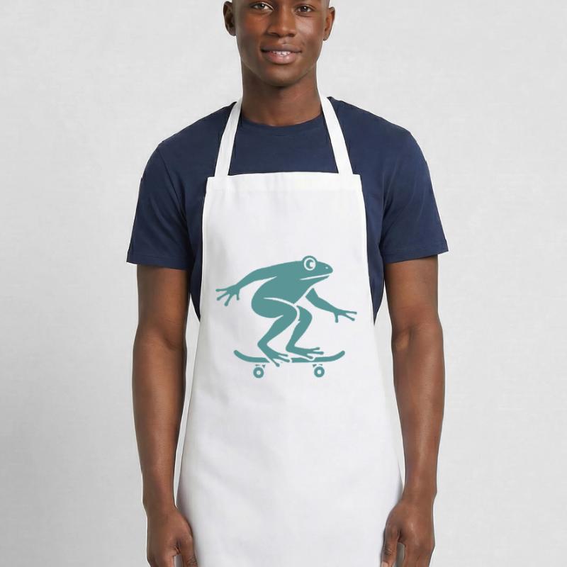 Minimalist Frog Toad Toad Skateboarder Cooking Apron