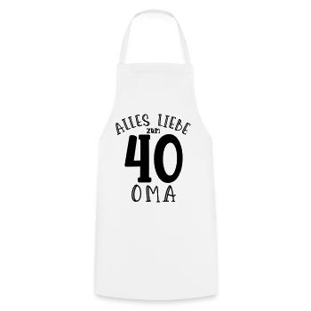Happy 40th Birthday Grandma - Cooking Apron - white - Front - AI Model Male 185 dark (185cm)