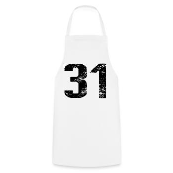 31 Number Jersey - Cooking Apron - white - Front - AI Model Male 185 dark (185cm)