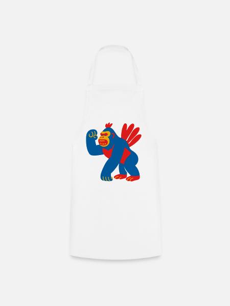 Popart Fantasy Gorilla - Kochschürze - Weiß