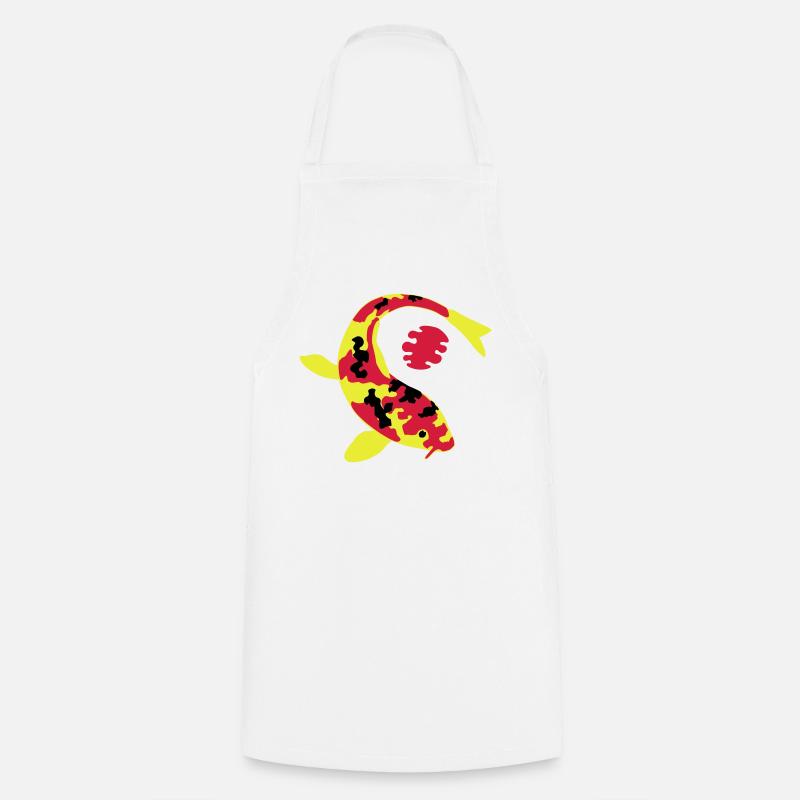 Poisson abstract en couleurs vives - Tablier de cuisine - blanc