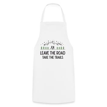 Trail Running - Leave the Road, Take the Trails - Cooking Apron - white - Front - AI Model Male 185 dark (185cm)