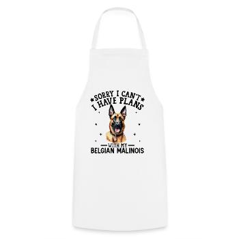 Vivid German Shepherd Portrait - Cooking Apron - white - Front - AI Model Male 185 dark (185cm)