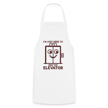 I'm Just Here To Ride The Elevator  - Cooking Apron - white - Front - AI Model Male 185 dark (185cm)
