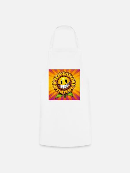 Sonnenblume - Kochschürze - Weiß