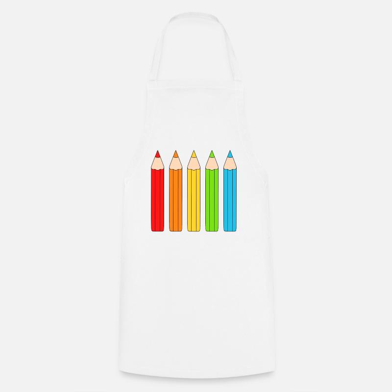 Conception vibrante d’un réseau de crayons de couleur - Tablier de cuisine - blanc