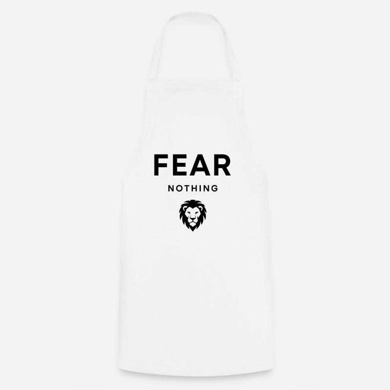 Fear Nothing Bold Lion Design - Cooking Apron - white