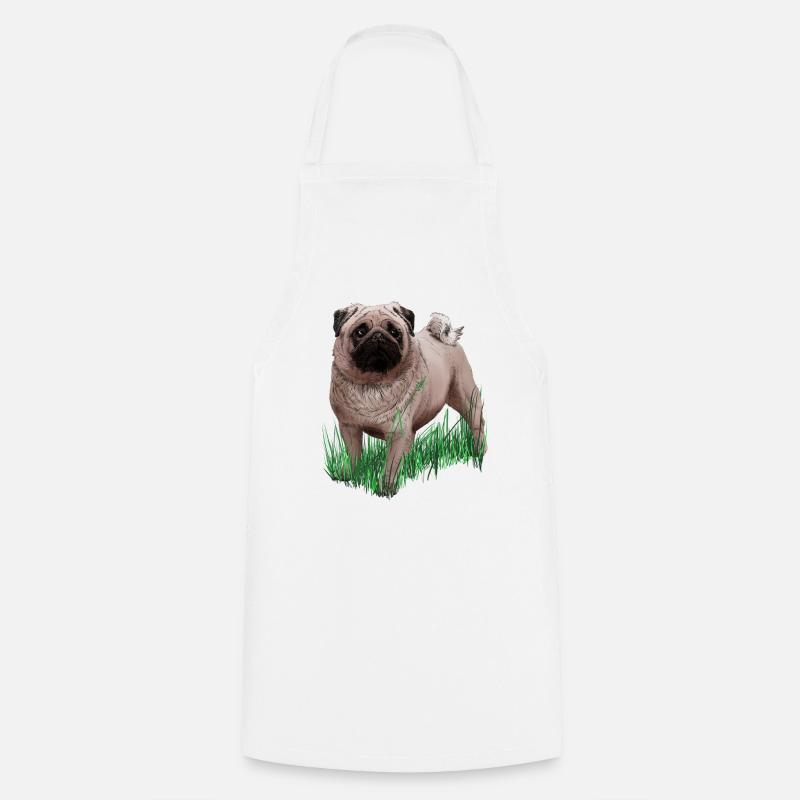 Mops - Kochschürze - Weiß