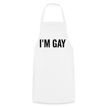 Je suis gay - Tablier de cuisine - blanc - Devant - AI Model Male 185 dark (185cm)