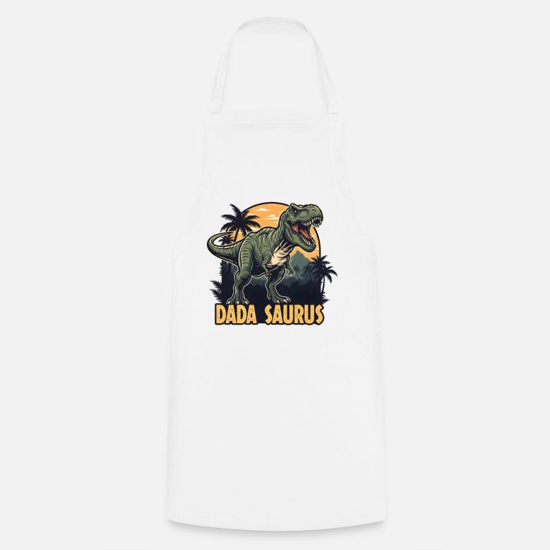 Dada Saurus T-Rex Illustration - Tablier de cuisine - blanc