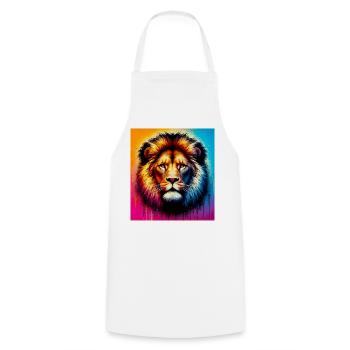 lion - Cooking Apron - white - Front - AI Model Male 185 dark (185cm)