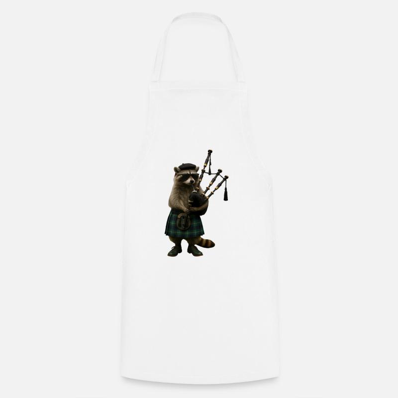 Waschbär Dudelsack - Kochschürze - Weiß