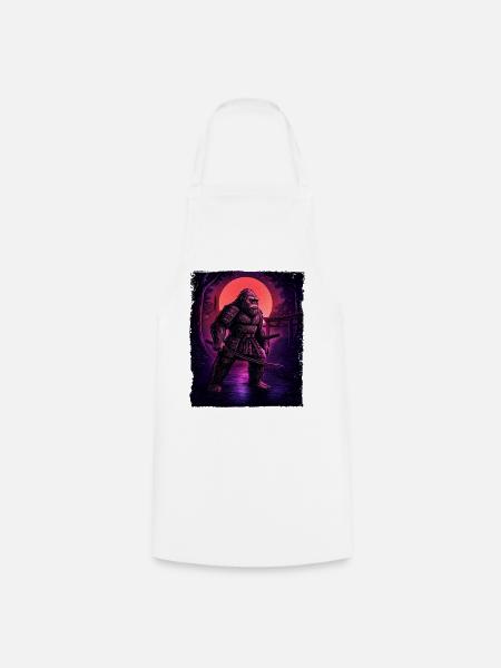 Samurai Bigfoot Kryptid Sasquatch Yeti Jäger - Kochschürze - Weiß