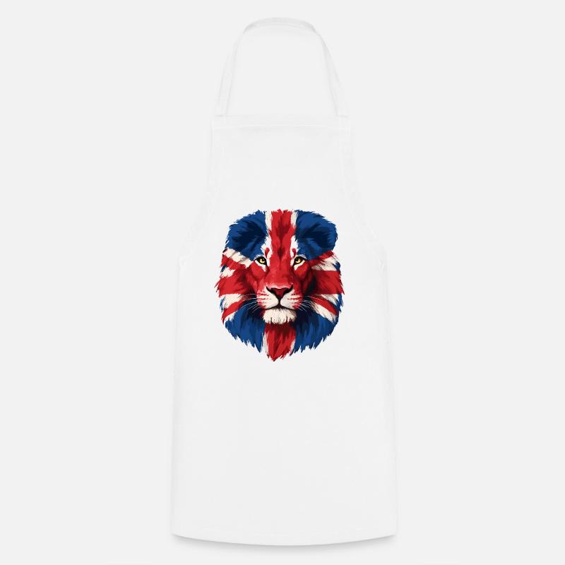 British Lion with Union Jack Mane - Cooking Apron - white