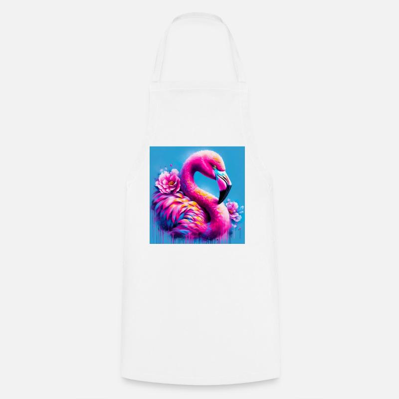 Flamingo - Kochschürze - Weiß