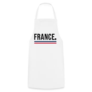 France – Minimal Streetwear Shirt - Kochschürze - Weiß - Vorne - AI Model Male 185 dark (185cm)